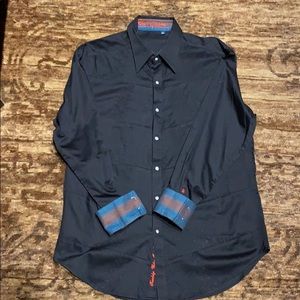 Robert Graham Black Embroidered Shirt